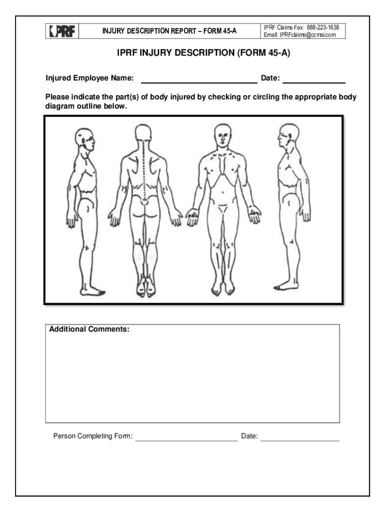  IPRF Injury Description Form 45 a 2016-2024