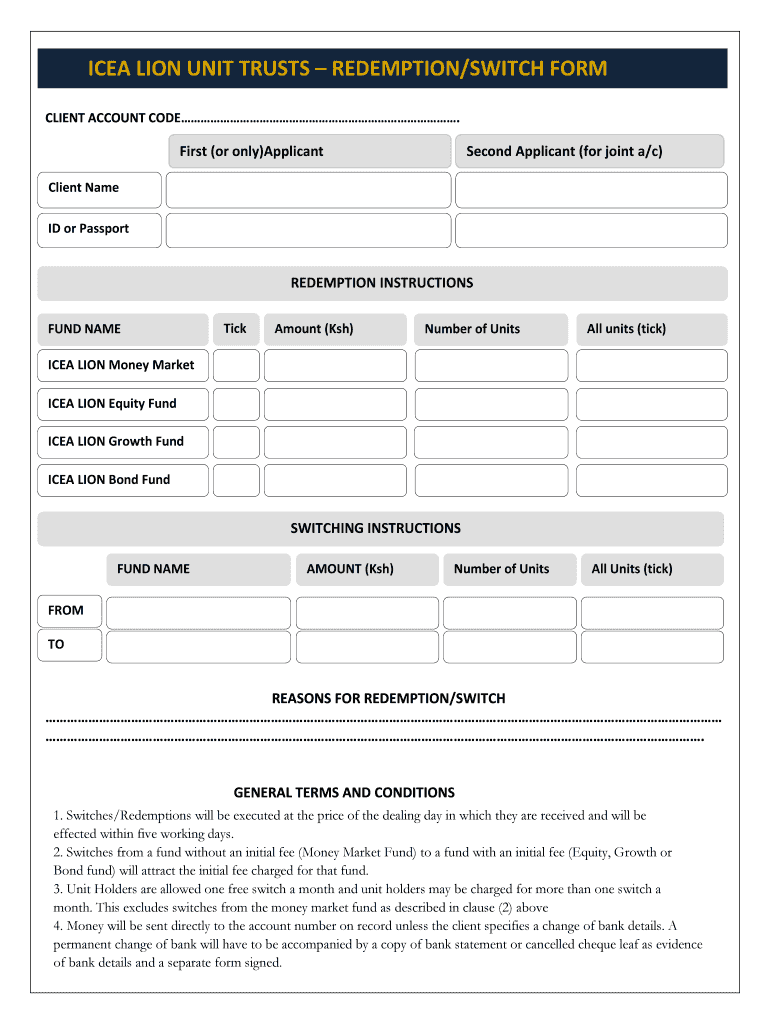 Icea Money Market Redemption Form Fill Online, Printable