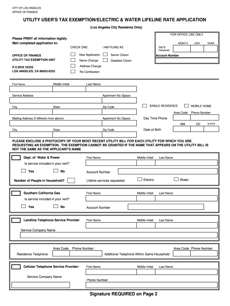 Utility Users Tax  Form