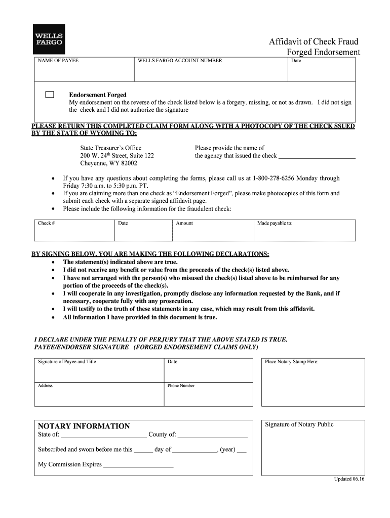  Affidavit of Forgery Wells Fargo 2016-2024