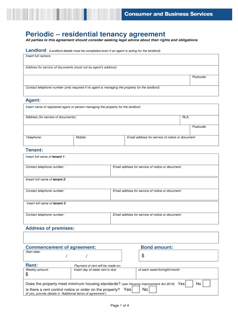  Australia Residential Tenancy 2017-2024