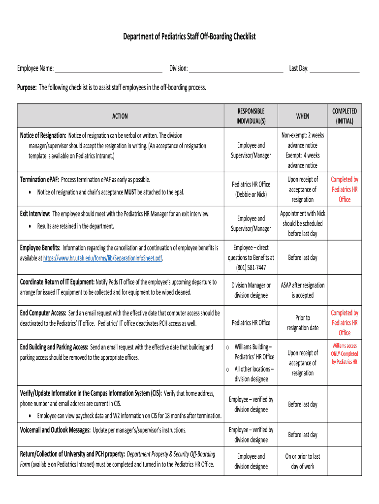 Employee Offboarding in 7 Steps Offboarding Checklist  Form