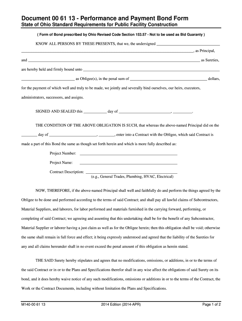 Ohio Bond Form