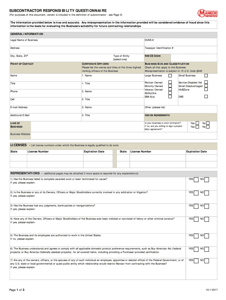 MPCA Contractor and Subcontracting Purchasing Manual I  Form