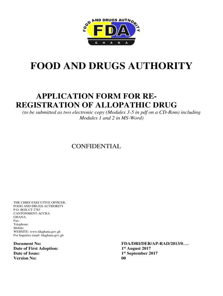 Fda Registration Form Ghana