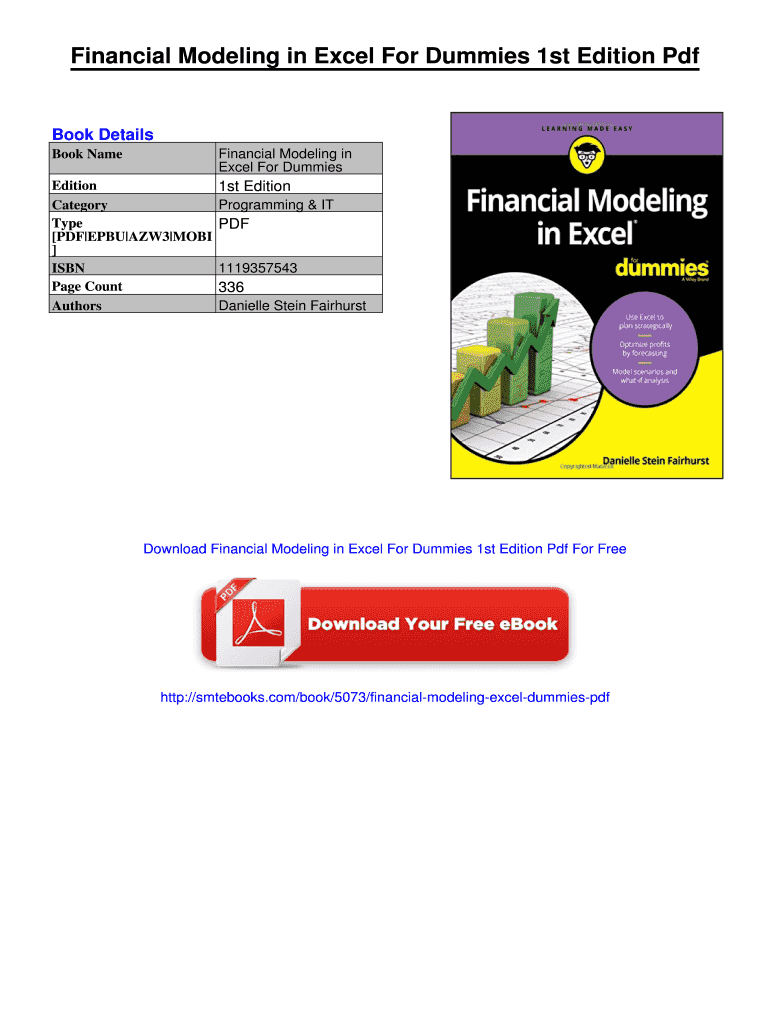 Financial Modeling in Excel for Dummies PDF  Form