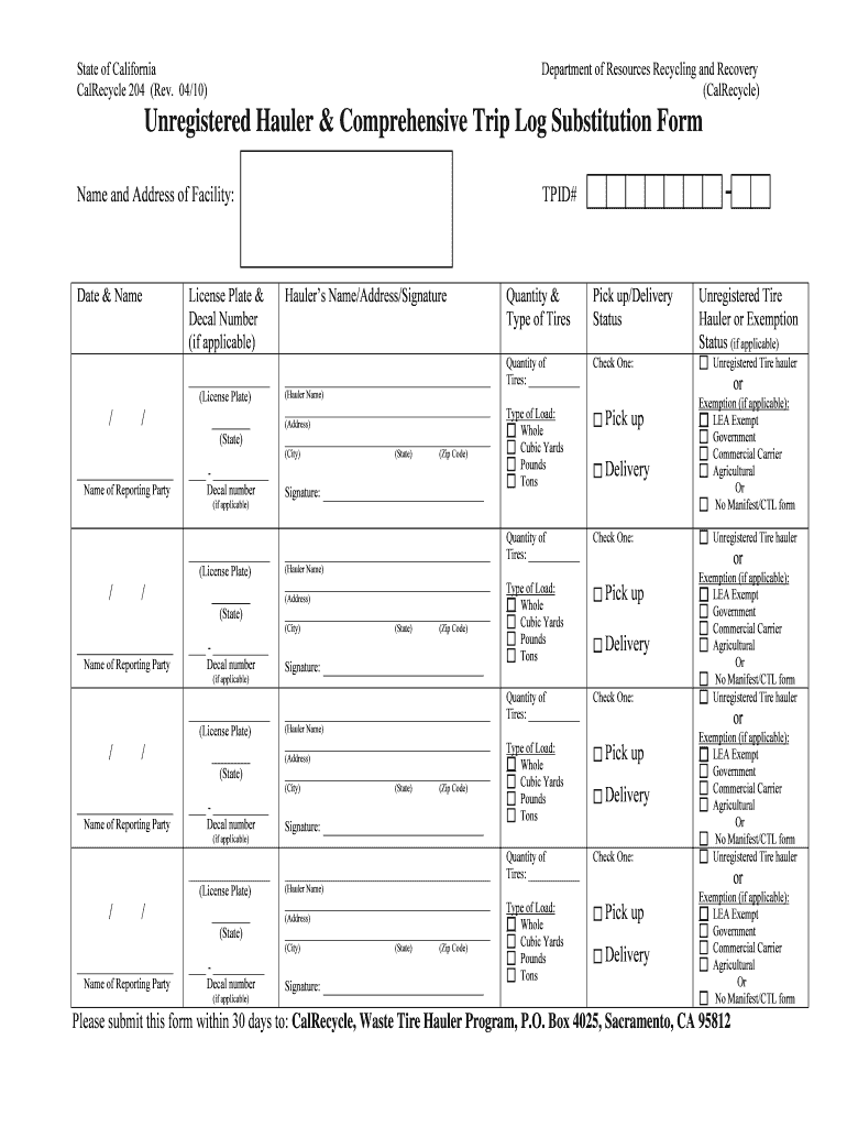  Form Unregistered 2010-2024