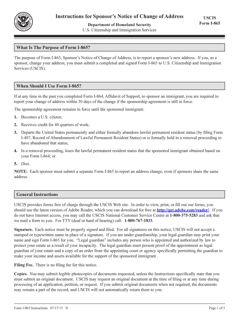  I 865 Instructions 2015