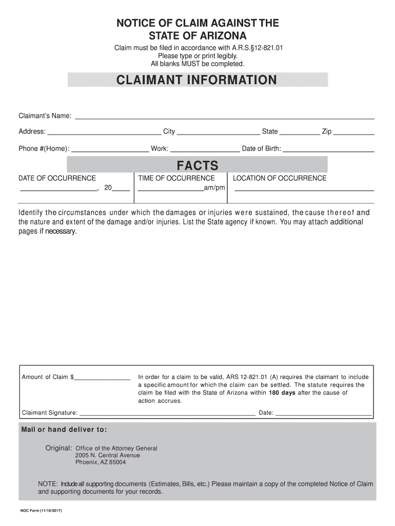 Notice of Claim FormAG ONLY Updated 11 27