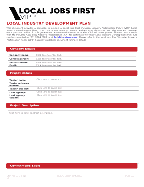 Local Industry Development  Form