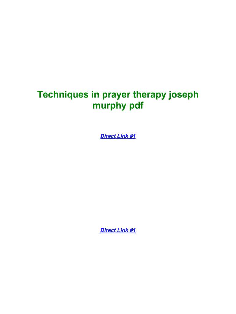 Techniques in Prayer Therapy PDF  Form