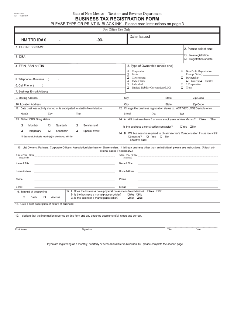 Acd 31015 New Mexico  Form