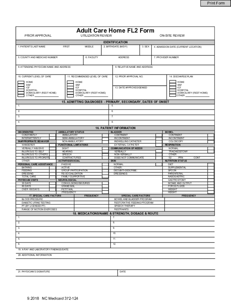  Print Format Care Home FL2 Formation APPROVALUTILI 2018-2024