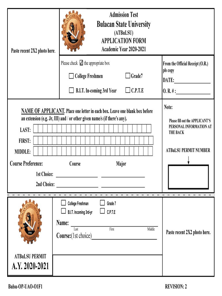 Bsu Entrance Exam Reviewer  Form