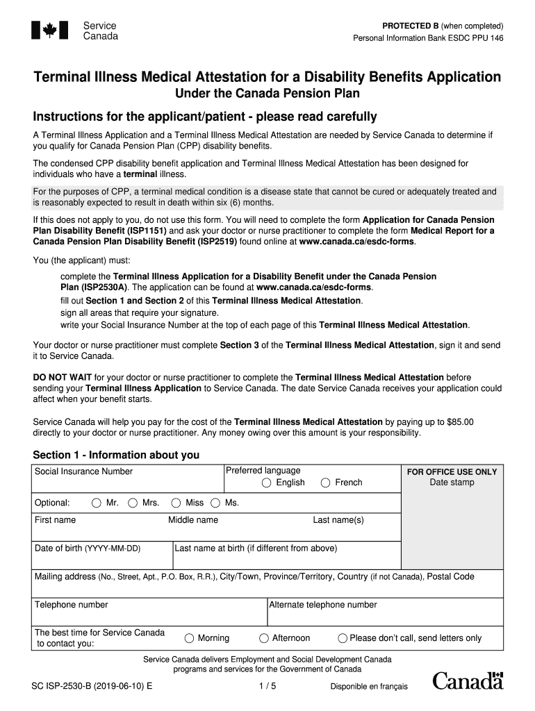 Terminal Illness Medical Attestation  Form