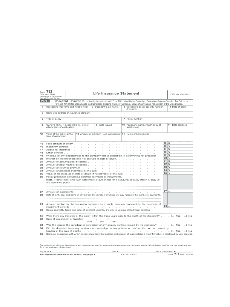  Form 712 2006-2024