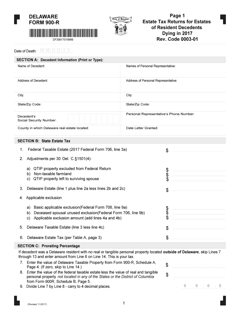  Delaware Form 900 R Instructions 2017-2024