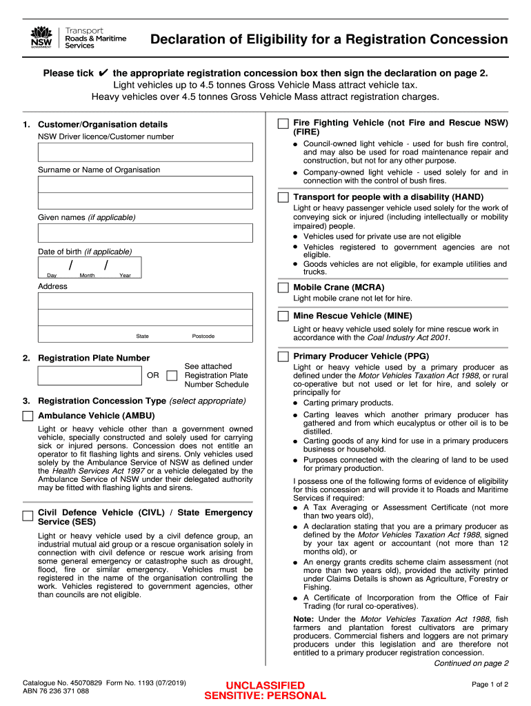  Primary Producer Declaration 2019