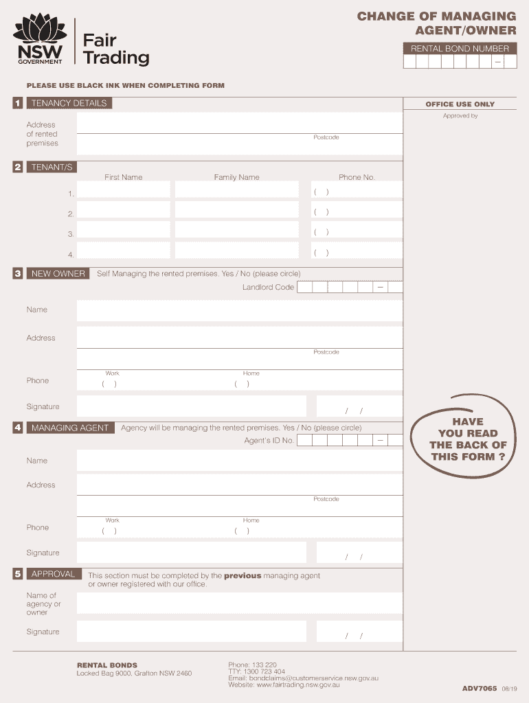  Claim for Refund of Bond Money Form Primus Property 2019-2024