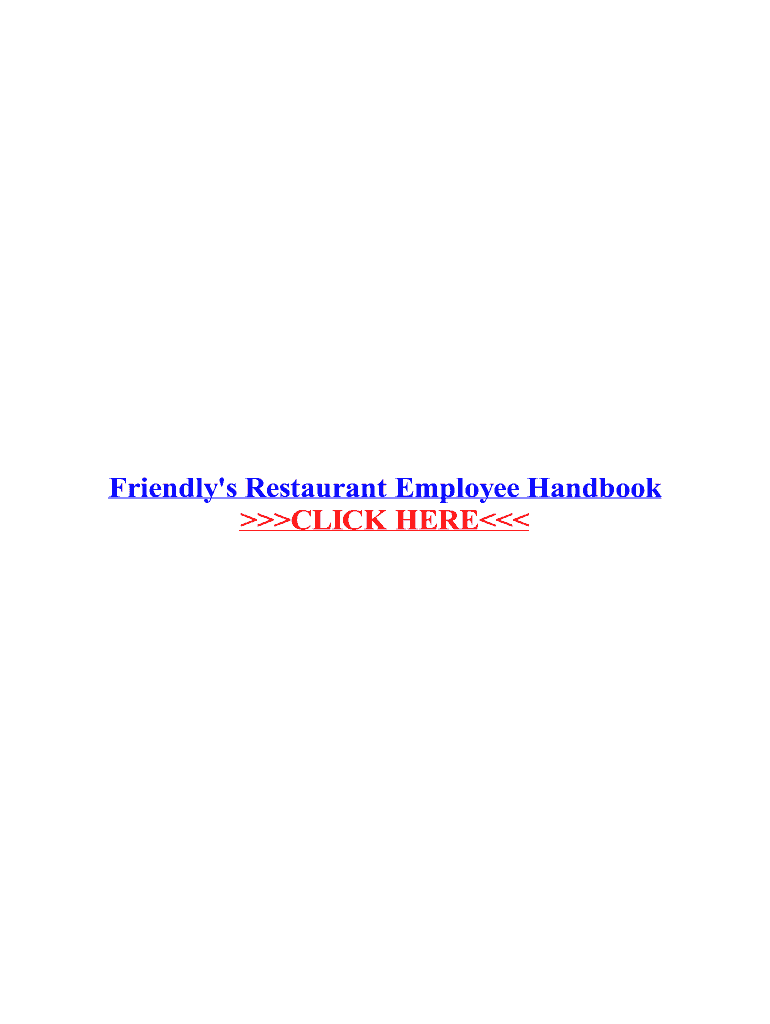 Friendly&#039;s Employee Handbook  Form