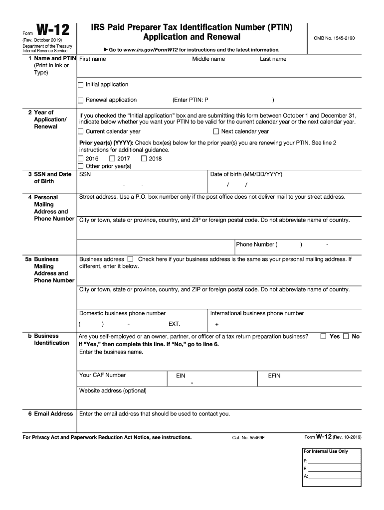 Ptin Renewal  Form