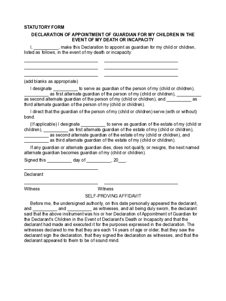 Texas Minor Child Power of Attorney Form