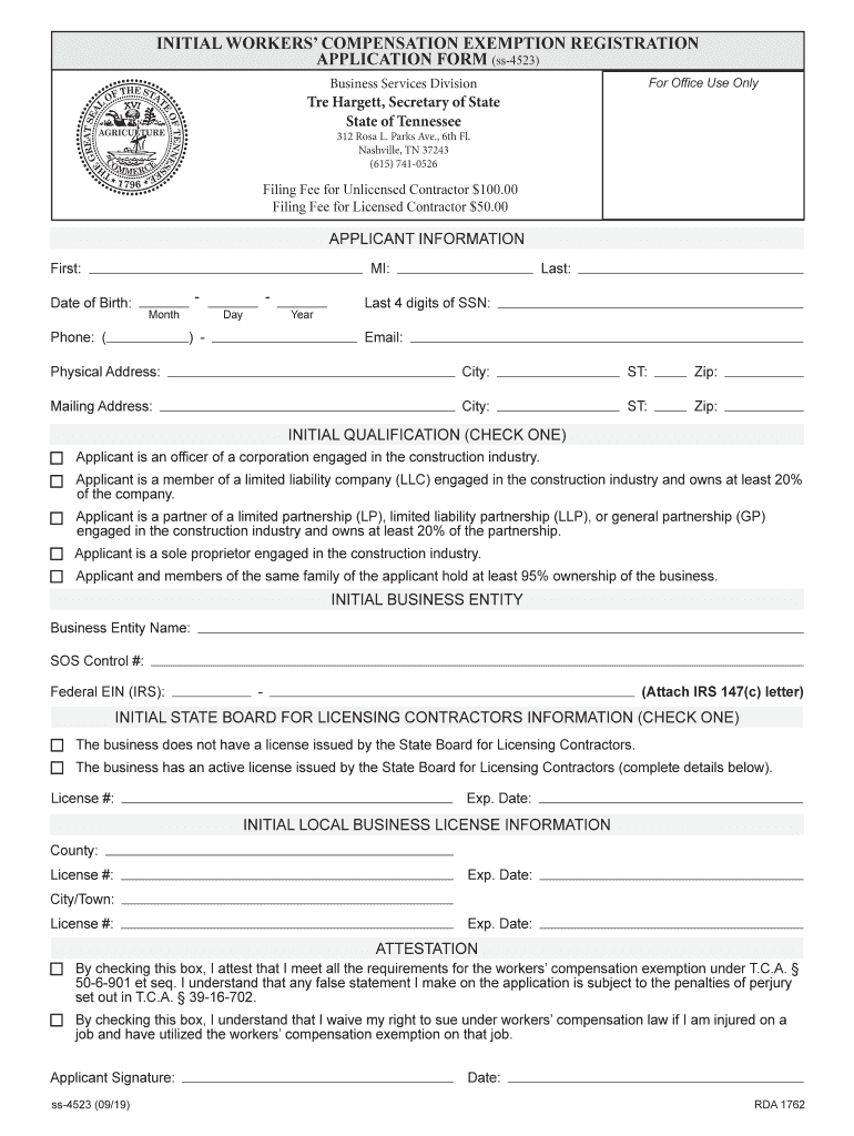 Workers Comp Exemption PDF Michigan 20192024 Form Fill Out and Sign