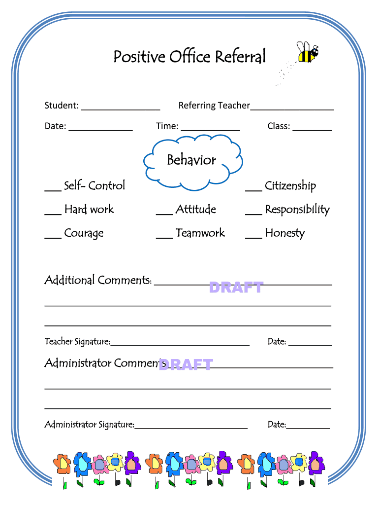 Positive Office Referral  Form