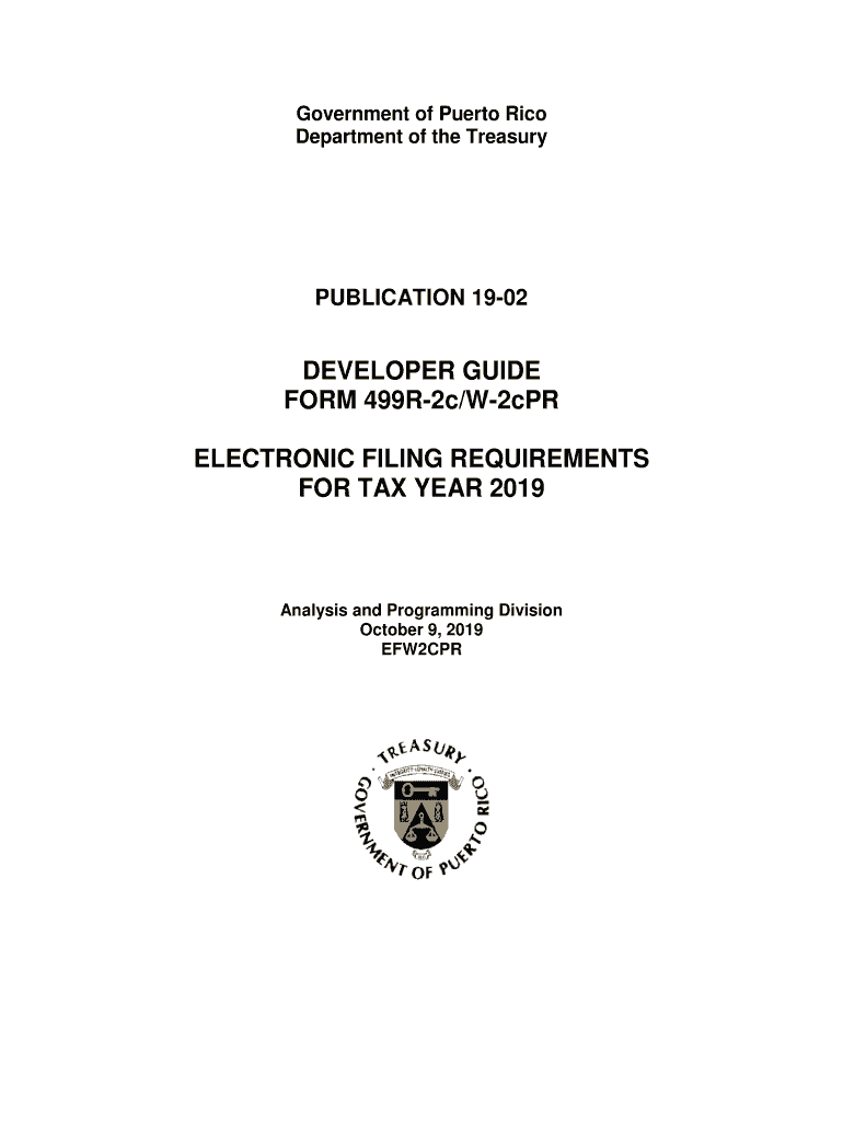  FORM 499R 2cW 2cPR ELECTRONIC FILING Puerto Rico 2019-2024