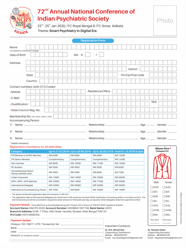 Ancips Registration  Form