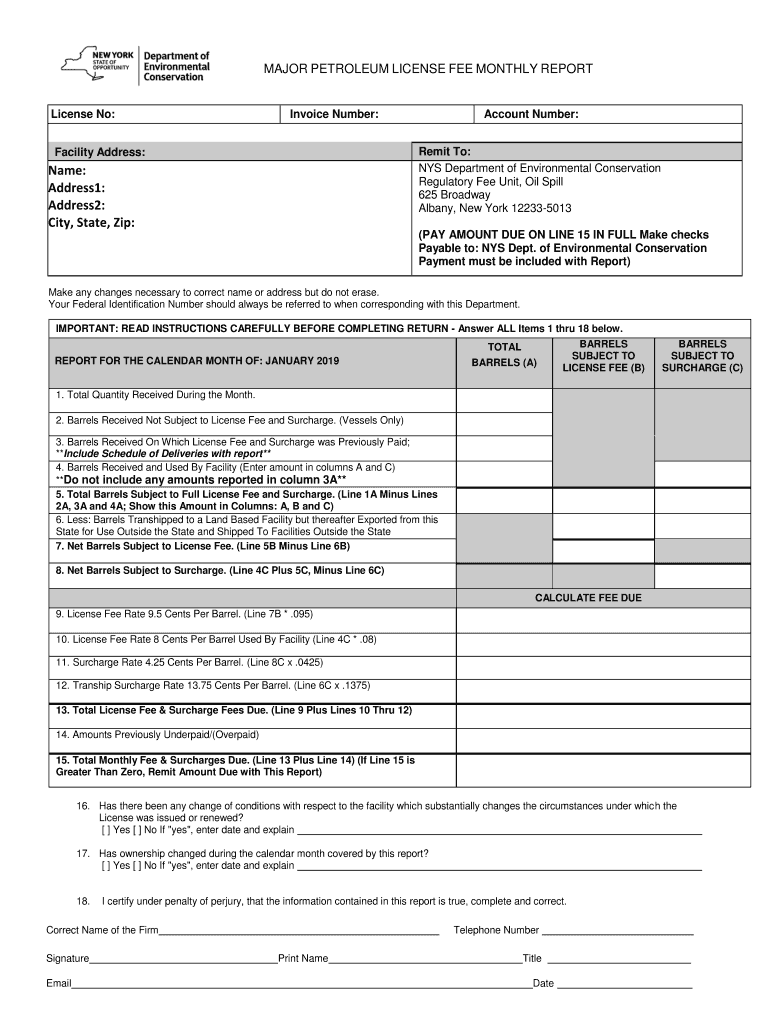 Major Petroleum License Fee Monthly Report MOSF Monthly Report  Form