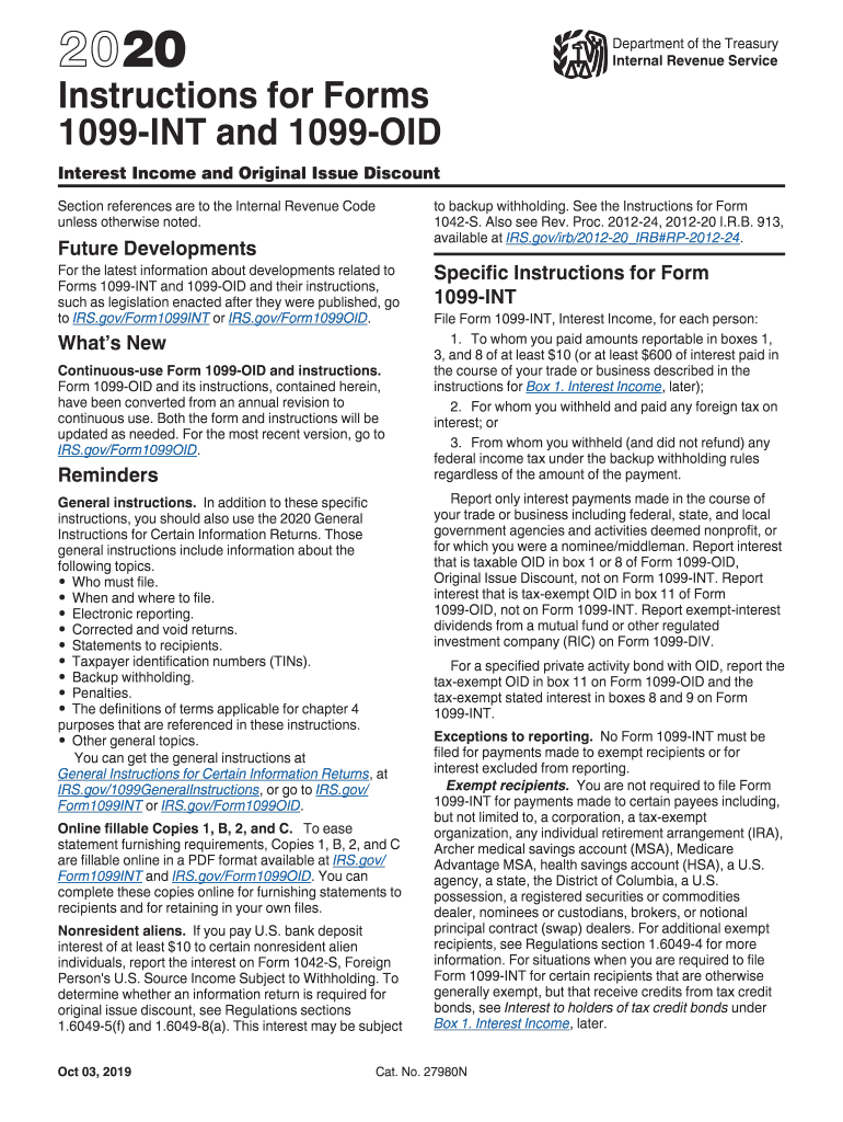  Instructions for Form 1042 S Internal Revenue Service 2020