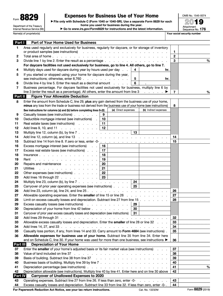 2019 8829 form