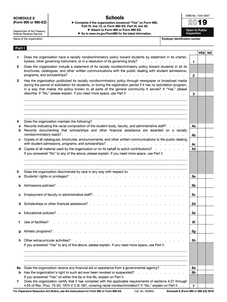 990 Schedule E  Form