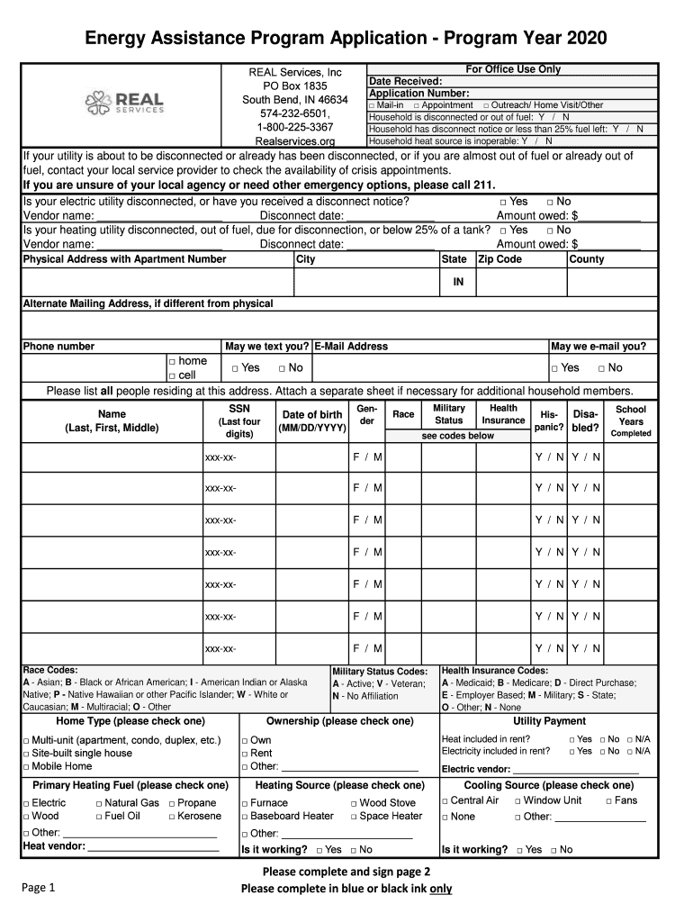 Real Services Application  Form