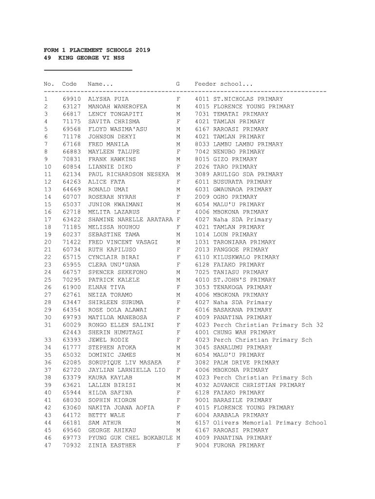 Form 4 Placement Solomon Islands