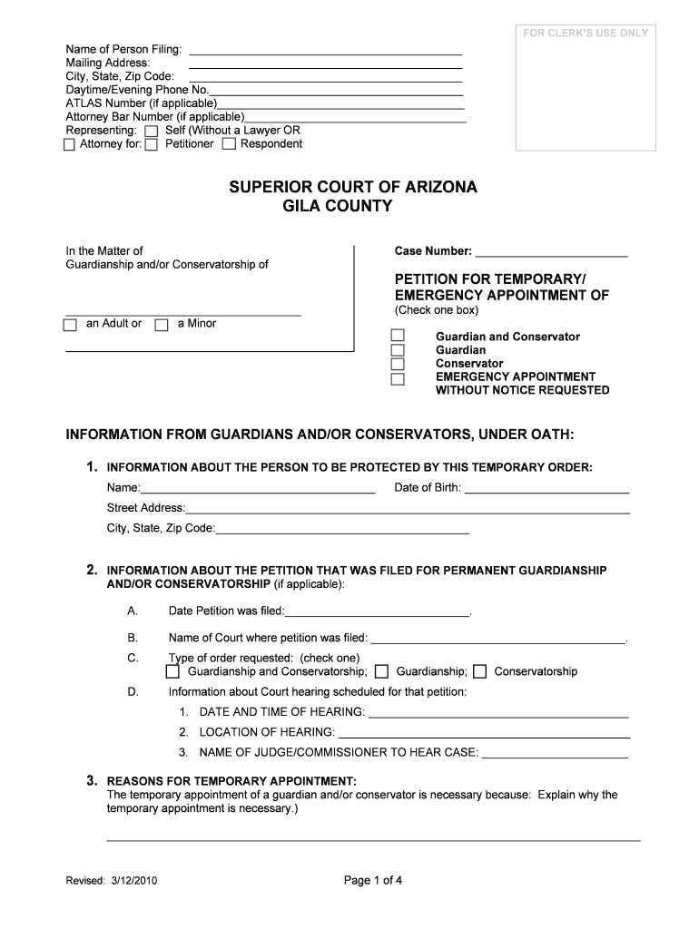 Petition for Post Conviction Relief Mohave County Superior  Form