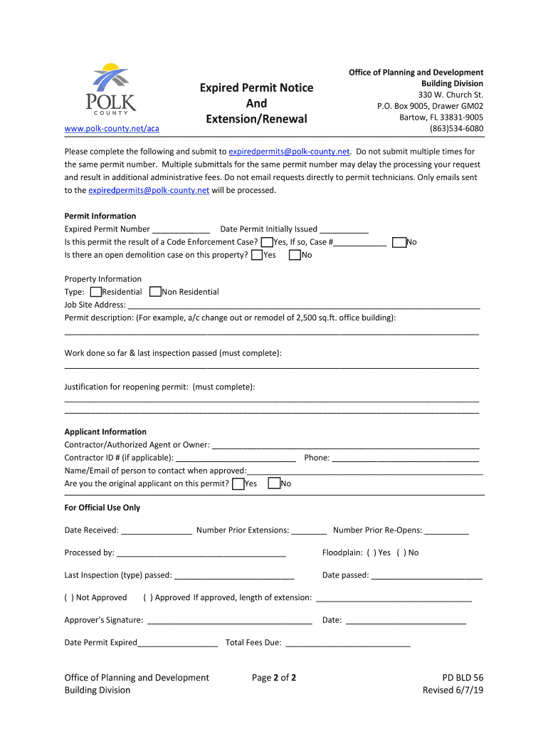 Polk County Permit Application  Form