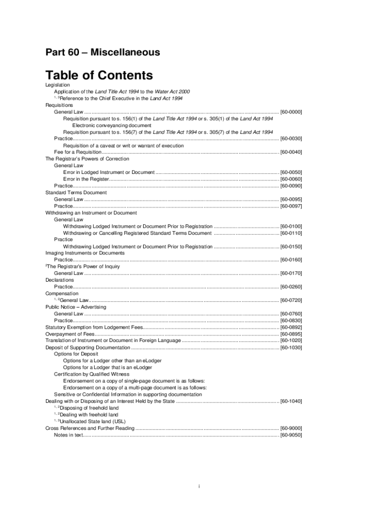 Title Lodged Registry  Form