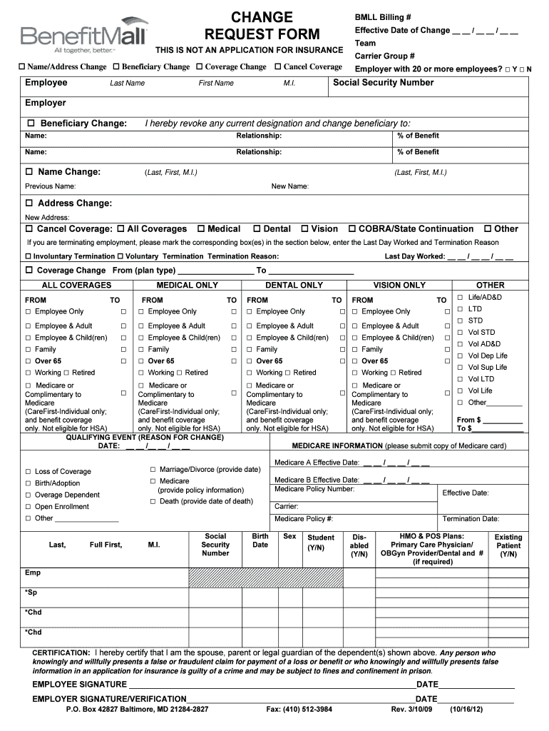 Humana Group Plan Change Request Form Jpg