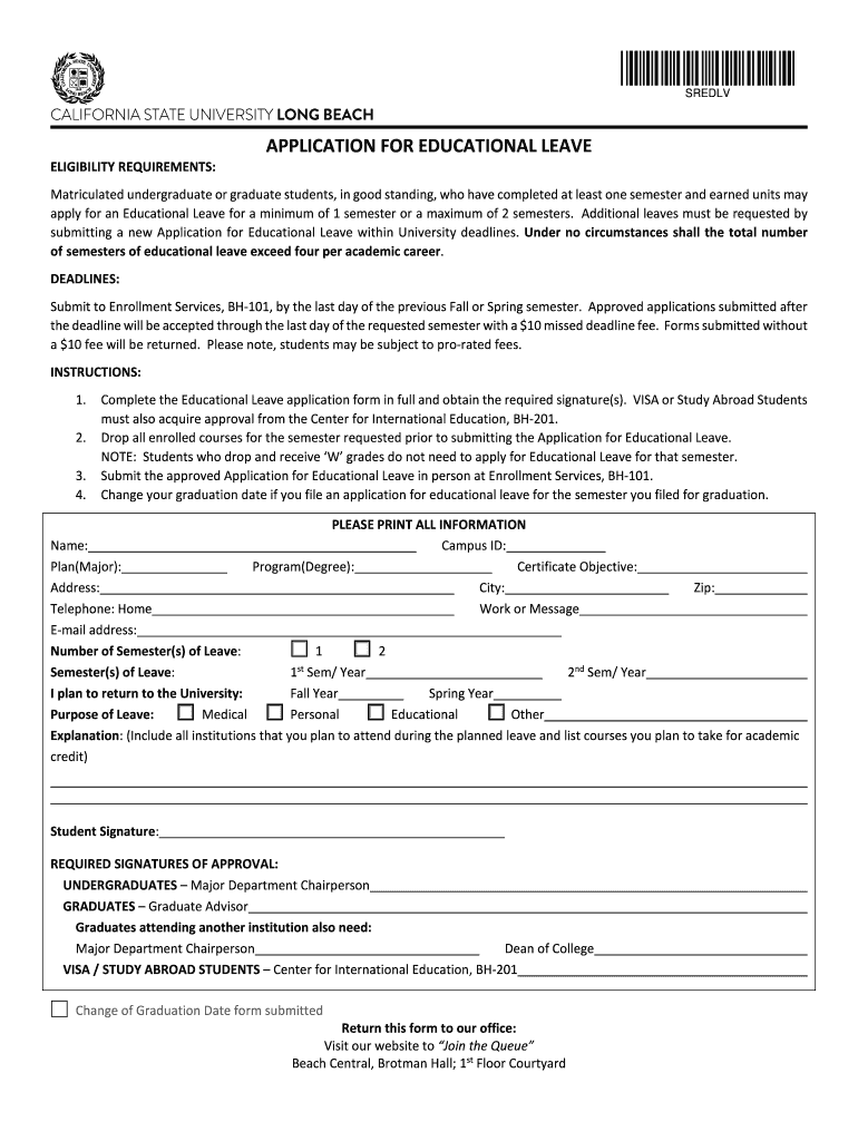 Csulb Leave Form