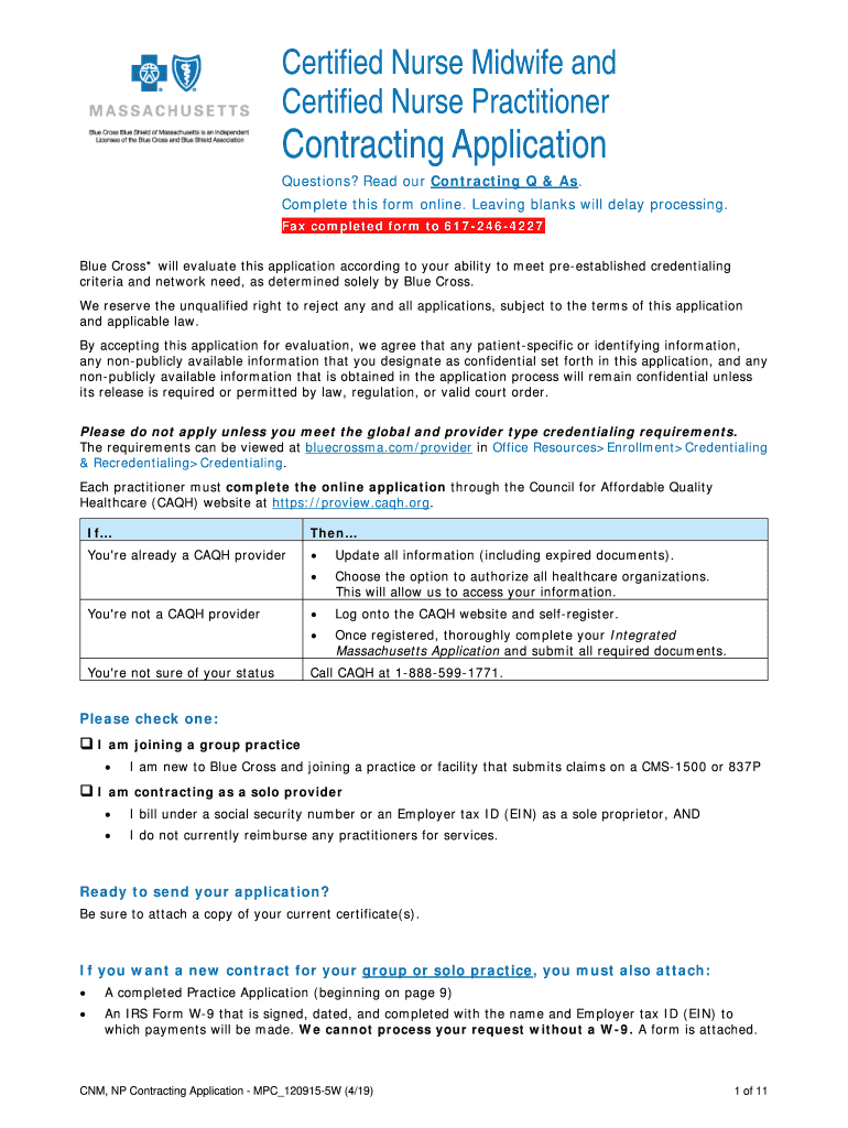  MPC120915 5W CNM, CNP Contracting Application 4 19 Request for Taxpayer Identification Number and Certification 2019