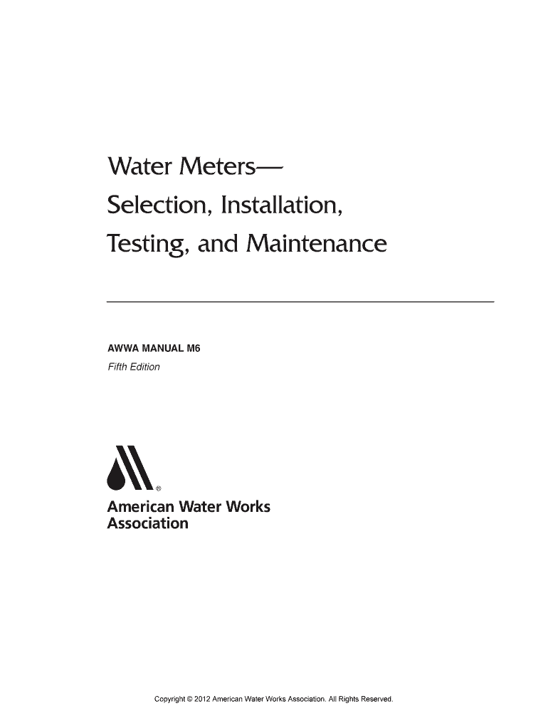 Awwa M6 Manual PDF  Form