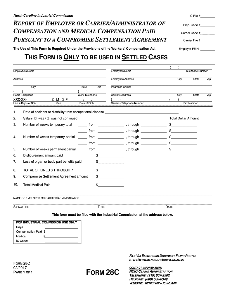  Nc Form Pursuant 2017-2024