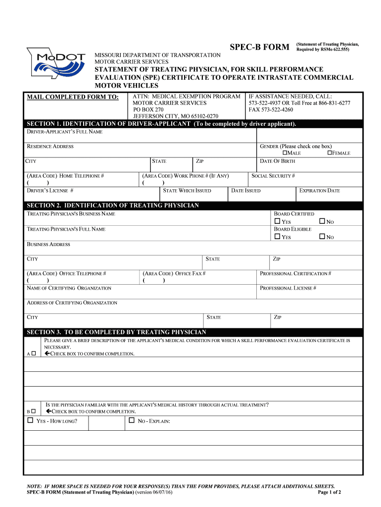 MO Spec B Form