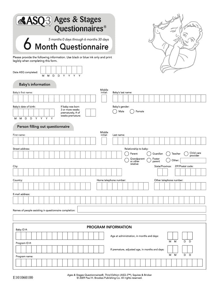 Ages and Stages Questionnaire  Form
