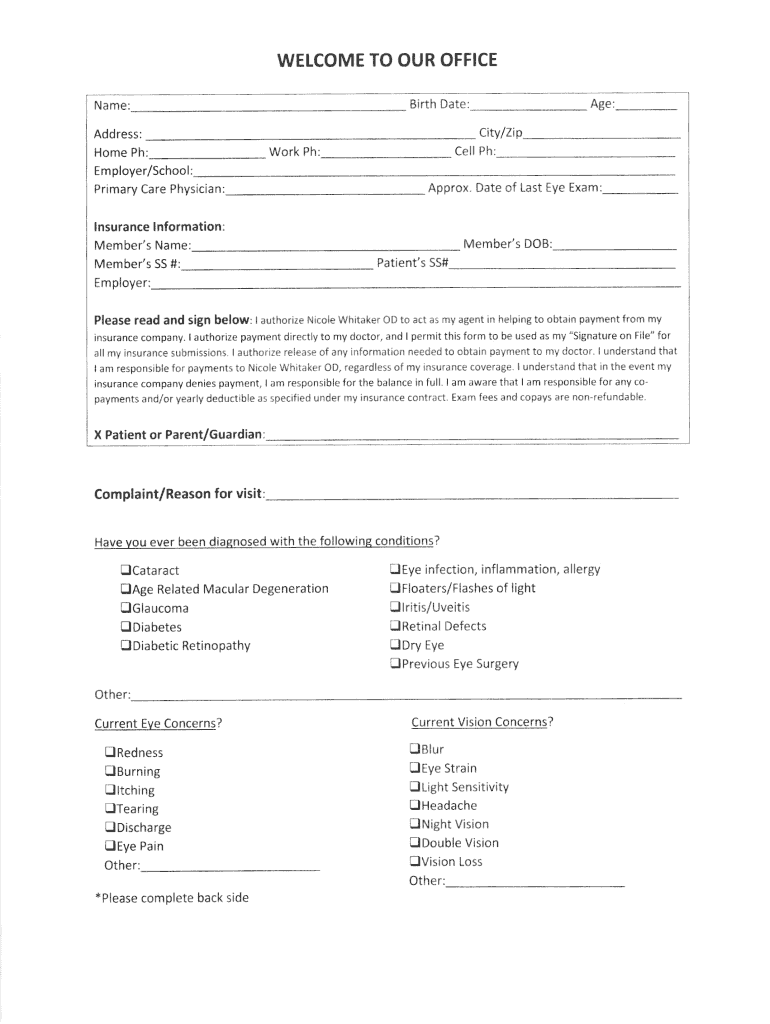 Nationwide Vision Patient Forms