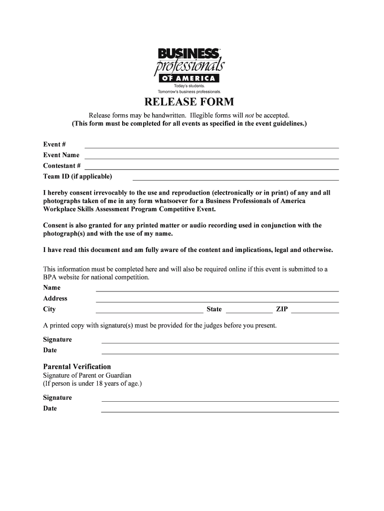 Release Form Michigan BPA