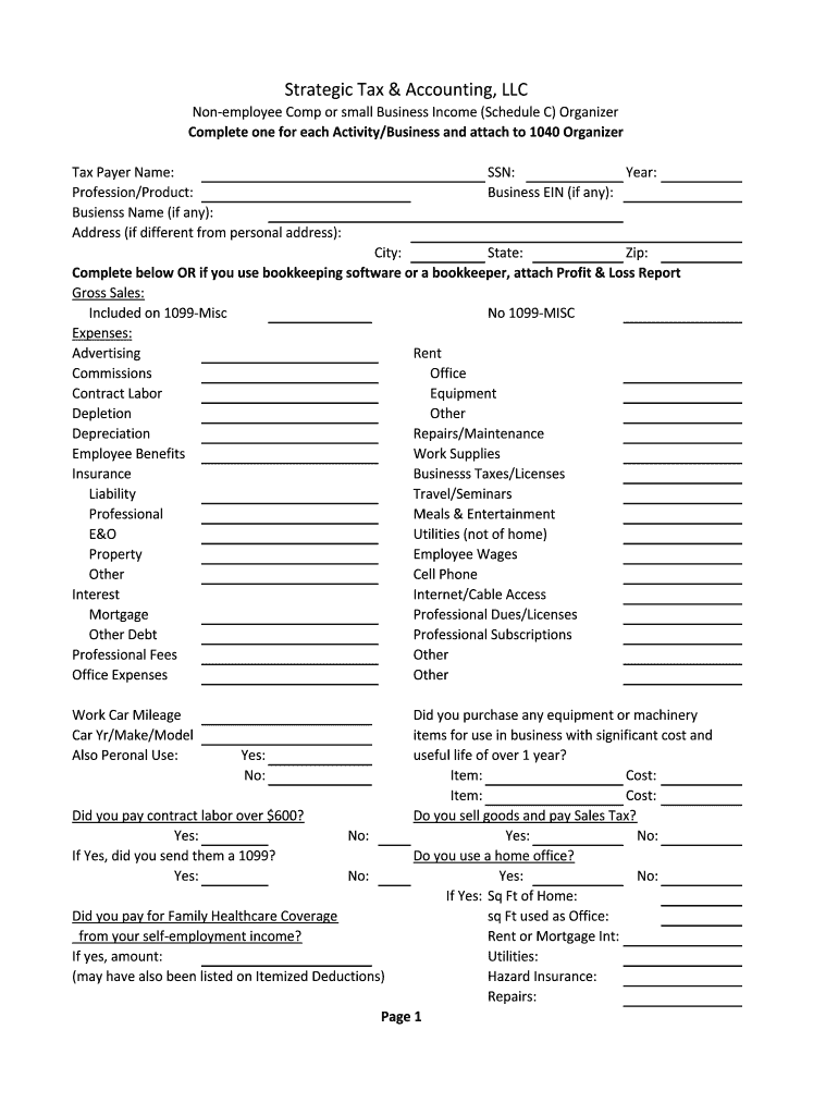 Schedule C Form 1040 or 1040 SR Internal Revenue