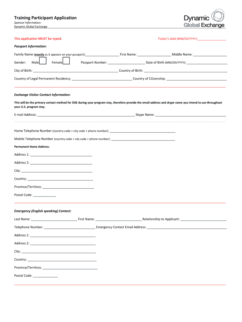 Dynamic Global Exchange  Form